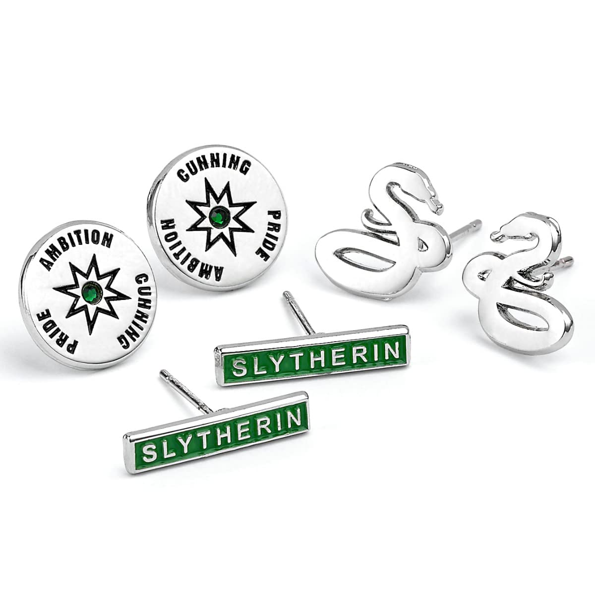 Harry Potter Slythrin Set of 3 Stud Earrings