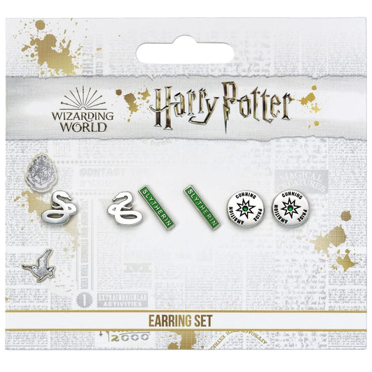 Harry Potter Slythrin Set of 3 Stud Earrings