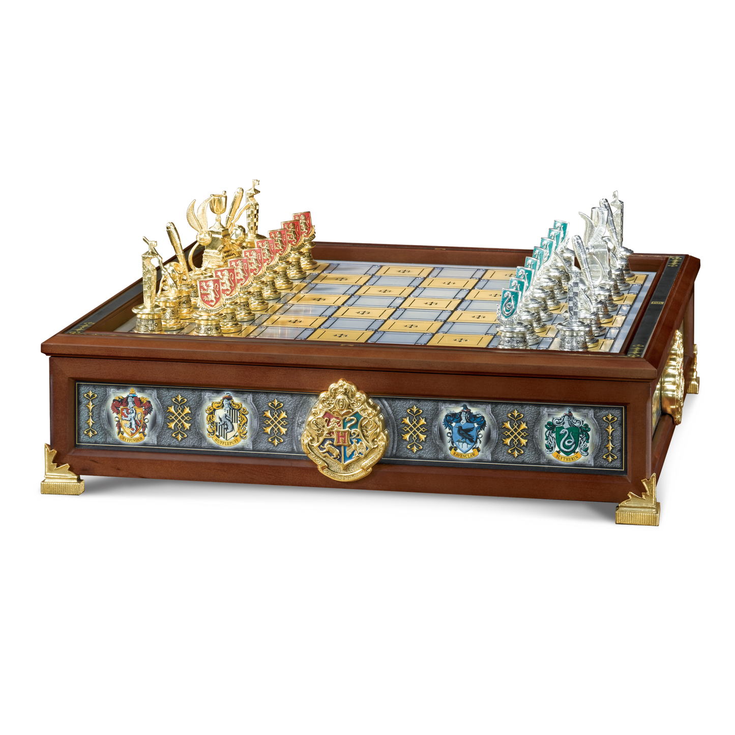 Quidditch Chess Set Silver & Gold Plated