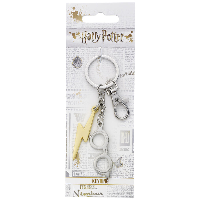 Official Harry Potter Glasses & Lightning Bolt Keyring