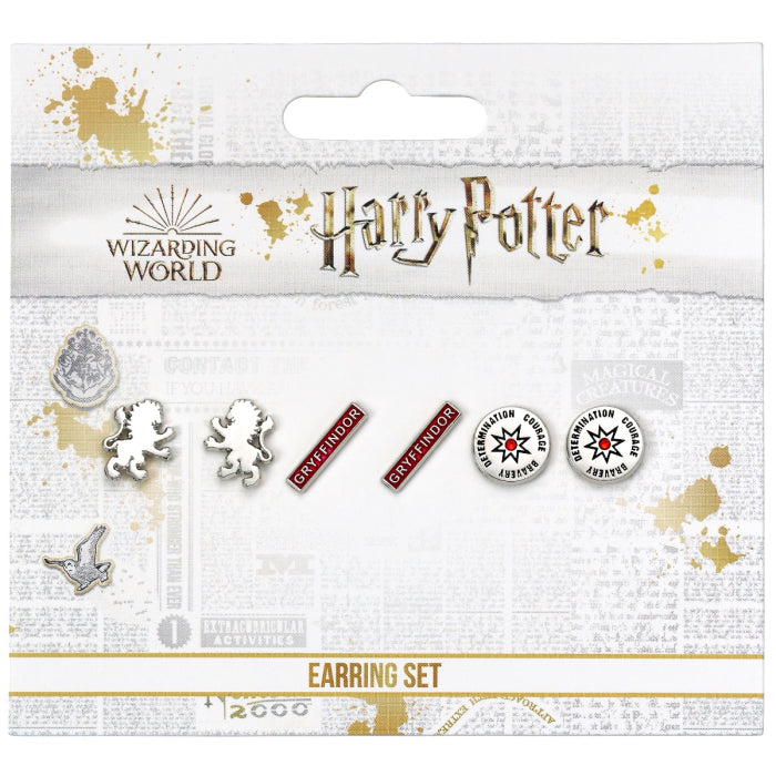 Harry Potter Gryffindor Set of 3 Stud Earrings